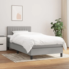 vidaXL világosszürke szövet rugós ágy matraccal 100 x 200 cm ágy és ágykellék