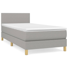 vidaXL világosszürke szövet rugós ágy matraccal 100 x 200 cm (3140433) ágy és ágykellék