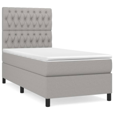 vidaXL világosszürke szövet rugós ágy matraccal 100 x 200 cm (3141993) ágy és ágykellék