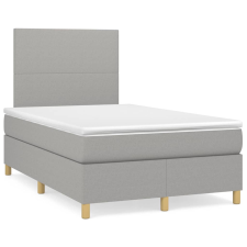 vidaXL világosszürke szövet rugós ágy matraccal 120 x 190 cm ágy és ágykellék
