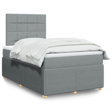 vidaXL világosszürke szövet rugós ágy matraccal 120 x 190 cm ágy és ágykellék