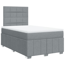 vidaXL világosszürke szövet rugós ágy matraccal 120 x 190 cm (3291607) ágy és ágykellék