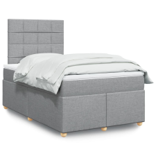 vidaXL világosszürke szövet rugós ágy matraccal 120 x 200 cm ágy és ágykellék
