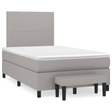 vidaXL világosszürke szövet rugós ágy matraccal 120 x 200 cm (3136421) ágy és ágykellék