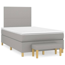 vidaXL világosszürke szövet rugós ágy matraccal 120 x 200 cm (3136981) ágy és ágykellék