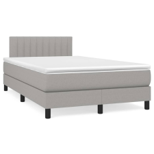 vidaXL világosszürke szövet rugós ágy matraccal 120 x 200 cm (3140201) ágy és ágykellék