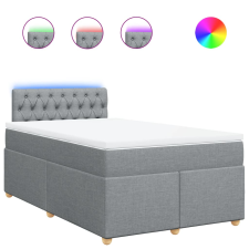 vidaXL világosszürke szövet rugós ágy matraccal 120 x 200 cm (3288954) ágy és ágykellék