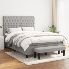 vidaXL világosszürke szövet rugós ágy matraccal 140 x 190 cm ágy és ágykellék