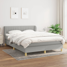 vidaXL világosszürke szövet rugós ágy matraccal 140 x 190 cm ágy és ágykellék