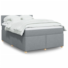 vidaXL világosszürke szövet rugós ágy matraccal 140 x 190 cm ágy és ágykellék