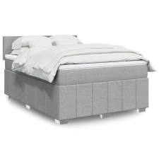 vidaXL világosszürke szövet rugós ágy matraccal 140 x 190 cm ágy és ágykellék