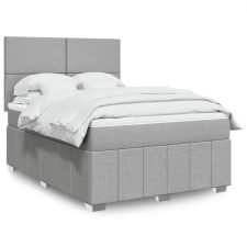 vidaXL világosszürke szövet rugós ágy matraccal 140 x 190 cm ágy és ágykellék