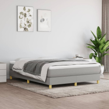 vidaXL világosszürke szövet rugós ágy matraccal 140 x 190 cm ágy és ágykellék