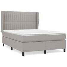 vidaXL világosszürke szövet rugós ágy matraccal 140 x 190 cm (3128117) ágy és ágykellék
