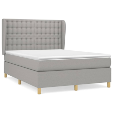 vidaXL világosszürke szövet rugós ágy matraccal 140 x 190 cm (3128837) ágy és ágykellék