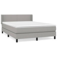 vidaXL világosszürke szövet rugós ágy matraccal 140 x 190 cm (3129545) ágy és ágykellék