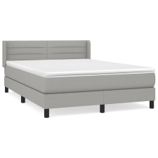 vidaXL világosszürke szövet rugós ágy matraccal 140 x 190 cm (3129785) ágy és ágykellék