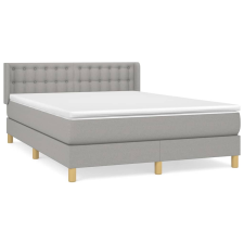 vidaXL világosszürke szövet rugós ágy matraccal 140 x 190 cm (3130585) ágy és ágykellék