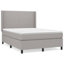 vidaXL világosszürke szövet rugós ágy matraccal 140 x 190 cm (3131265) ágy és ágykellék