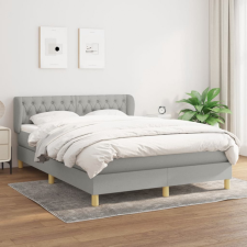 vidaXL világosszürke szövet rugós ágy matraccal 140 x 200 cm ágy és ágykellék