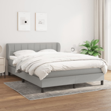 vidaXL világosszürke szövet rugós ágy matraccal 140 x 200 cm ágy és ágykellék