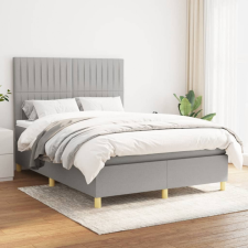vidaXL világosszürke szövet rugós ágy matraccal 140 x 200 cm ágy és ágykellék