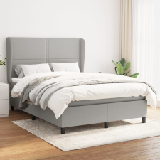 vidaXL Világosszürke szövet rugós ágy matraccal 140 x 200 cm (3127885) bútor