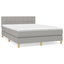 vidaXL világosszürke szövet rugós ágy matraccal 140 x 200 cm (3140617) - Ágyak és ágykeretek ágy és ágykellék