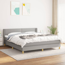 vidaXL világosszürke szövet rugós ágy matraccal 160 x 200 cm ágy és ágykellék