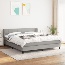 vidaXL Világosszürke szövet rugós ágy matraccal 160 x 200 cm ágy és ágykellék