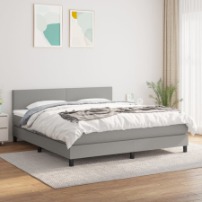 vidaXL Világosszürke szövet rugós ágy matraccal 160 x 200 cm ágy és ágykellék