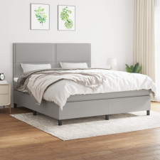 vidaXL világosszürke szövet rugós ágy matraccal 160 x 200 cm ágy és ágykellék