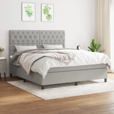 vidaXL világosszürke szövet rugós ágy matraccal 160 x 200 cm ágy és ágykellék