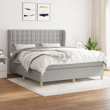 vidaXL világosszürke szövet rugós ágy matraccal 160 x 200 cm ágy és ágykellék