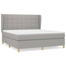 vidaXL világosszürke szövet rugós ágy matraccal 160 x 200 cm (3128533) ágy és ágykellék