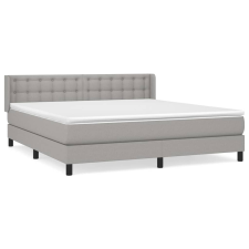 vidaXL világosszürke szövet rugós ágy matraccal 160 x 200 cm (3130041) ágy és ágykellék
