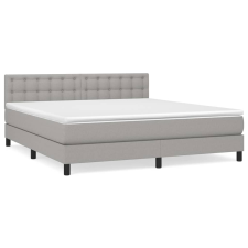 vidaXL világosszürke szövet rugós ágy matraccal 160 x 200 cm (3140385) ágy és ágykellék