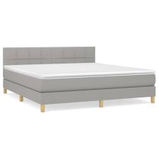 vidaXL világosszürke szövet rugós ágy matraccal 160 x 200 cm (3140625) ágy és ágykellék
