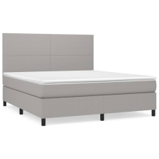 vidaXL világosszürke szövet rugós ágy matraccal 160 x 200 cm (3141625) ágy és ágykellék