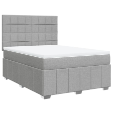 vidaXL világosszürke szövet rugós ágy matraccal 160 x 200 cm (3291719) ágy és ágykellék