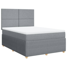 vidaXL világosszürke szövet rugós ágy matraccal 160 x 200 cm (3292100) ágy és ágykellék