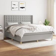 vidaXL világosszürke szövet rugós ágy matraccal 180 x 200 cm ágy és ágykellék