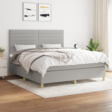 vidaXL világosszürke szövet rugós ágy matraccal 180 x 200 cm ágy és ágykellék