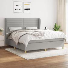 vidaXL világosszürke szövet rugós ágy matraccal 180 x 200 cm ágy és ágykellék