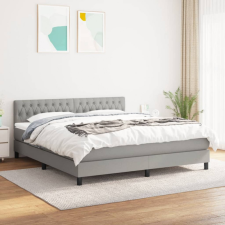 vidaXL világosszürke szövet rugós ágy matraccal 180 x 200 cm ágy és ágykellék