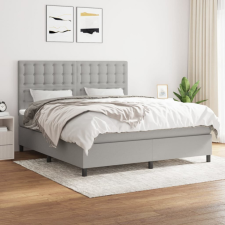 vidaXL világosszürke szövet rugós ágy matraccal 180 x 200 cm ágy és ágykellék