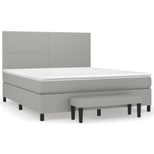 vidaXL világosszürke szövet rugós ágy matraccal 180 x 200 cm (3136453) ágy és ágykellék