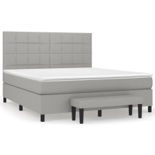 vidaXL világosszürke szövet rugós ágy matraccal 180 x 200 cm (3136613) ágy és ágykellék
