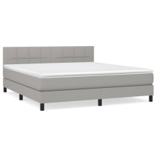 vidaXL világosszürke szövet rugós ágy matraccal 180 x 200 cm (3140073) ágy és ágykellék