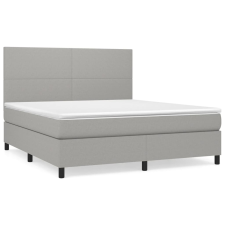 vidaXL világosszürke szövet rugós ágy matraccal 180 x 200 cm (3141633) ágy és ágykellék